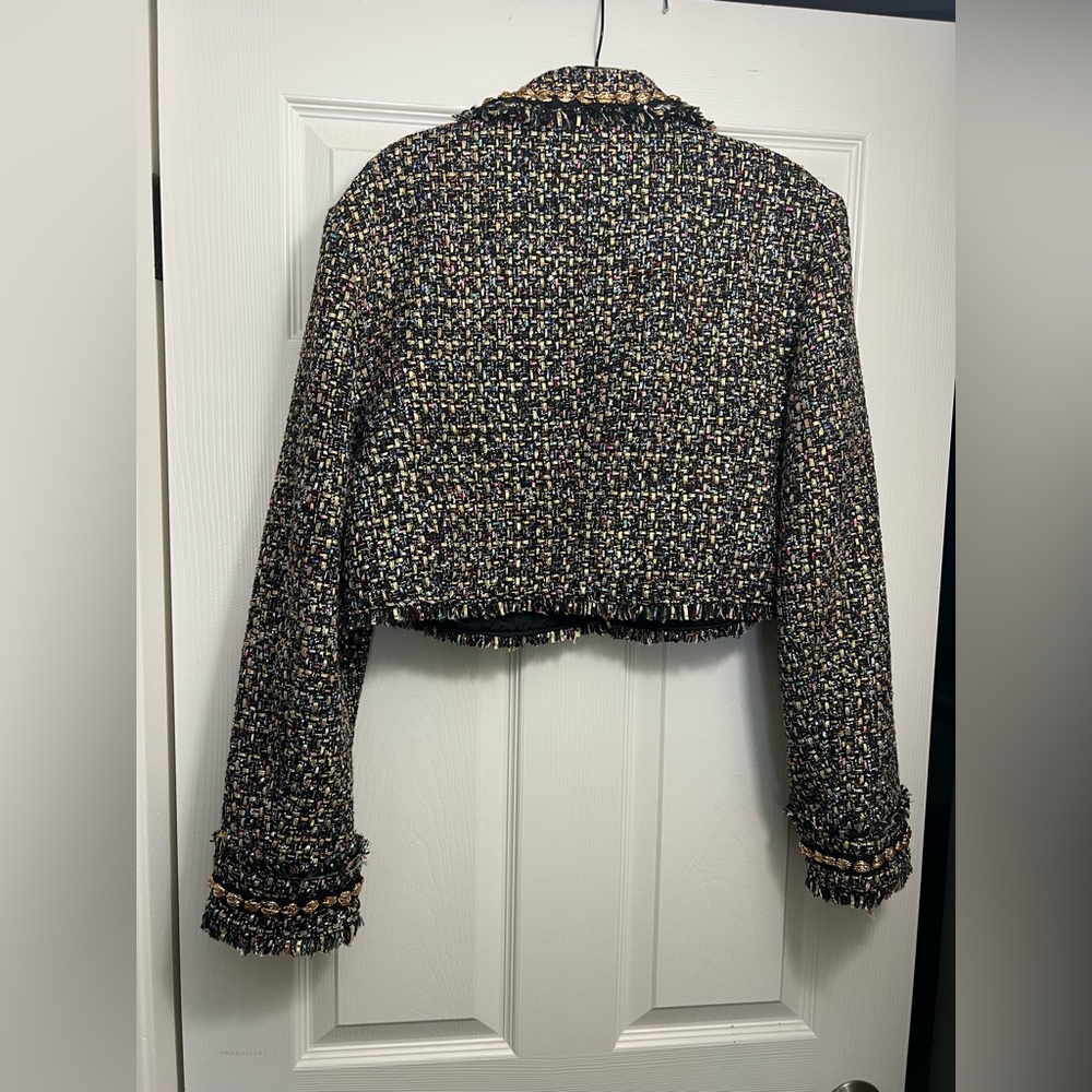 Cinq A Sept Women's Odette Tweed Crop Jacket - SZ 16 - Picture 5 of 8